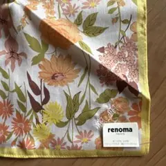 【新品未使用】 renoma PARIS ハンカチ 花柄 イエローのサムネイル