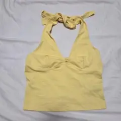 SHEIN ホルターネック キャミソール イエロー 【Mサイズ】 トップスのサムネイル
