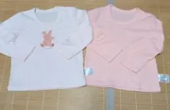 長袖インナー 2点セット ピンク うさぎ柄　110cm