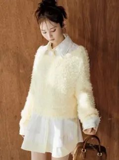 SNIDEL ミックスヤーンニットプルオーバー トップス ニット