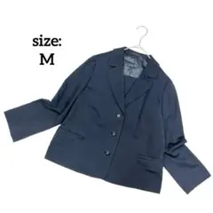 テーラードジャケット フォーマル 黒 定番 シングル M 綺麗め シンプル