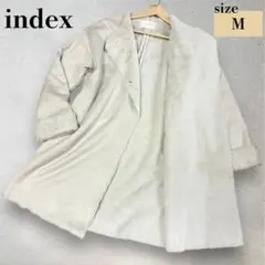 インデックス ノーカラーロングコート フェイクファースウェード Mナチュラル防寒