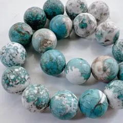 xk510/SALE！天然石◇練りターコイズ　丸玉　約20mm1連