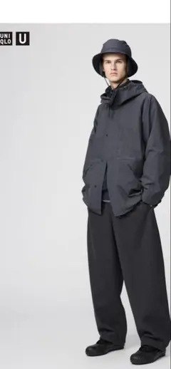 UNIQLO U ブラッシュドスウェットワイドパンツ ダークグレー/Ｌ