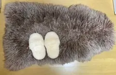 シープスキンラグ & スリッパセット 毛皮　マット