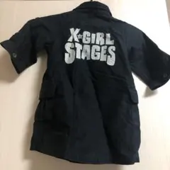 エックスガールステージス美品90-100センチ　紺 3t シャツワンピース