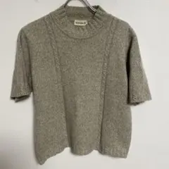 SONAGLIO カシミヤ100% 半袖ハイネックニット グレー系 11