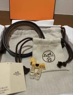新品 エルメス 完売 トルナード 馬 バックル リバーシブル ベルト 13mm 
