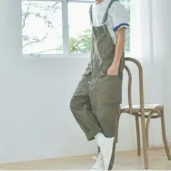 オーバーオールメンズ ゆったり多ポケット チノパン ボトムス