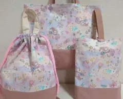 入園入学 3点セット 女の子 レッスンバッグ 体操服袋 ユニコーン ゆめかわ