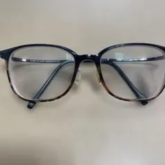 Zoff Smart 36 ダークブルー/べっ甲 柄　度付柄は柔らかく折れにくい