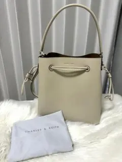CHARLES & KEITH ベージュ ハンドバッグ 保存袋付き