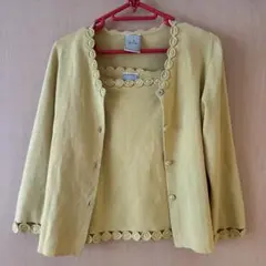 シビラ　カーディガン　ノースリーブ　セット　コットン　イエロー