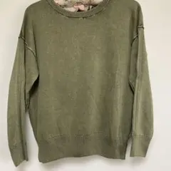 chacali raffine カーキ色長袖ニット