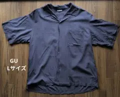 GU　ジーユー オープンカラーシャツ　半袖 グレー　Lサイズのサムネイル