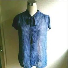 昭和レトロvintage古着 シフォン ボウタイ シャツブラウス