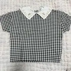 コトリ バースデイ ギンガムチェック 綿100% 襟付きTシャツ 100サイズ