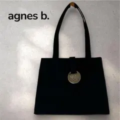 agnes b. アニエスベー トートバッグ ブラック シルバーロゴプレート