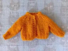 ハンドメイド ドール用 ニットカーディガン オレンジ