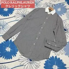【希少】ラルフローレン　現行　カッタウェイ　クレリック襟　チェック　ドレスシャツ