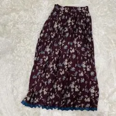 値下げ！FREE'S MART フリーズマート　裾ライン　花柄　プリーツスカート