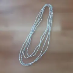 쉘 비즈 롱 목걸이 화이트