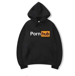 PornHub パーカー 黒 サイズM ポルノハブ ロゴ ジョーク　面白