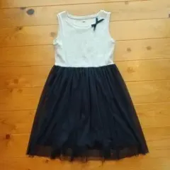 ユニクロ チュールスカートワンピース130 140上品リボン