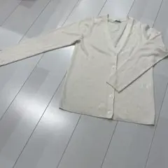 【新品】PLST アイボリー リブ編み カーディガン M