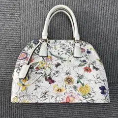 perenne 花柄 ホワイト ハンドバッグ