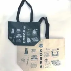 韓国スターバックス限定 韓国名所イラスト エコバッグ2点セット - メルカリ