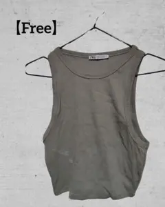 夏均一セール！ZARA ノースリーブ リブトップス オリーブグリーン　緑