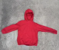 赤 フード付き プルオーバーナイロンジャケット