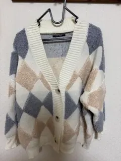 ダイヤモンドパターン カーディガン