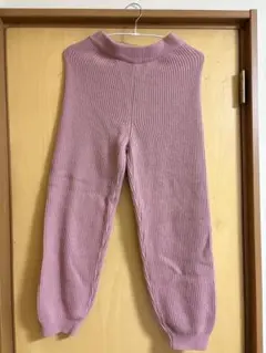 nugu リブ編み ピンクパンツ