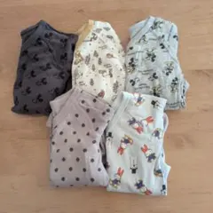 【おまとめ】ユニクロベビー 前開き ボディースーツ 長袖 70サイズ 5点