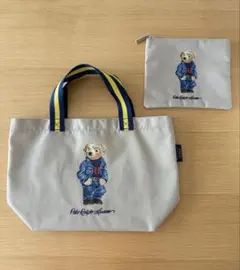 ポロ ラルフローレン ポロベア ポーチ付 トートエコバッグ ベージュ　くま