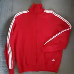 adidas 60ー70s【7号】西ドイツ製 トラックジャケット 赤　あずき色