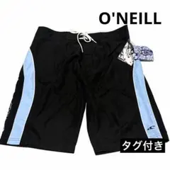 新品 O'Neill オニール サーフパンツ 水着 メンズ 黒 水色 ロゴ