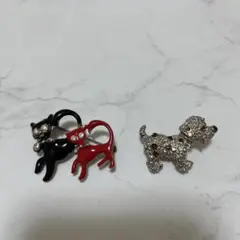猫のブローチ、犬のブローチ