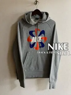 NIKE 風車　ヴィンテージ加工　ハーフジップ スウェット パーカー　L グレー