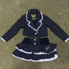 フォーマルドレスセット 黒と白の水玉模様