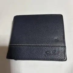メンズ ネイビー 二つ折り財布