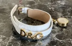【電池切れ】時計付き　D&G ホワイトレザーブレスレット　レディース用のサムネイル