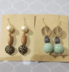 新品◯アンティーク風 ピアス 2点セット