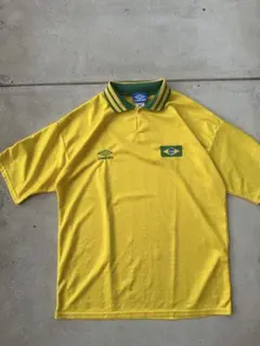 90s UMBRO ブラジルカラー ポロシャツゲームシャツヴィンテージ サッカーのサムネイル