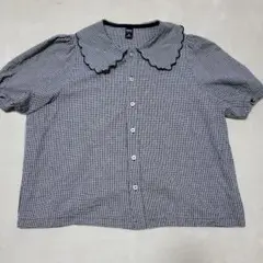 Dazy　XL　黒白チェック　シャツブラウス