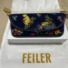 FEILER フェイラー ハイジ メガネケース ネイビー 新品未使用 クロス付