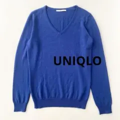 レディース　ユニクロ　Ｖネック　ニット　セーター　ウール混　長袖　薄手　M