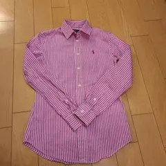 POLO RALPH LAUREN ピンクストライプシャツXS カスタムフィット